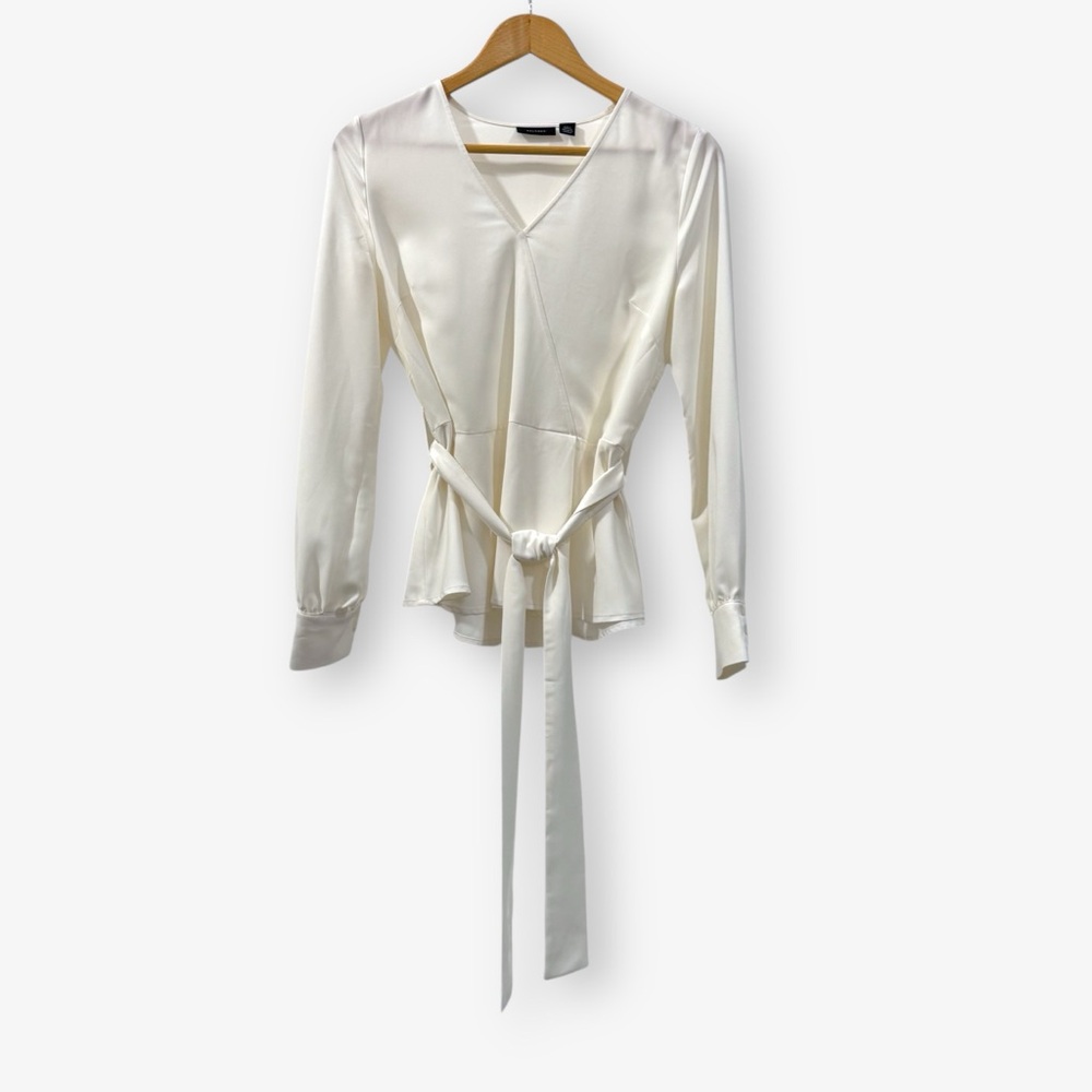 Wrap Style Blouse in Ivory, size Small